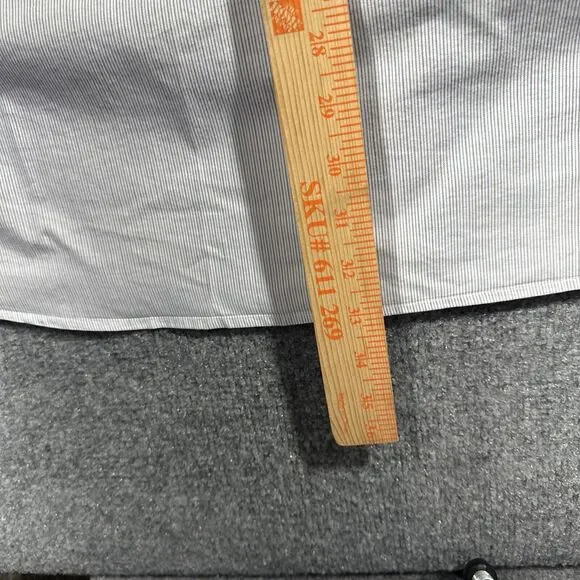 Big And Tall Rockabilly Western Wear Light Blue Striped Button Up - Picture 6 of 7